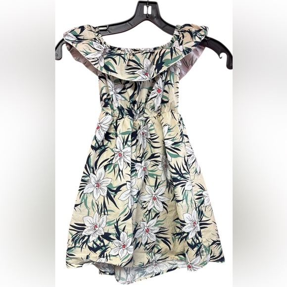 Green Ruffled Off-Shoulder Sundress for girl - Picture 2 of 3